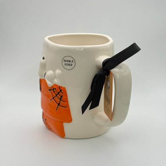 Snoopy Halloween mug by Rae Dunn | 3D Snoopy on his iconic doghouse in orange - Picture 2 of 5